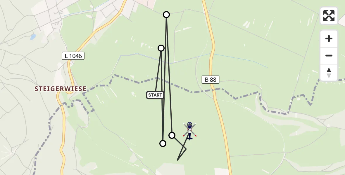 Flugroute Polizeihubschrauber Geratal - Geratal, 11 Oktober 2026, 01:31