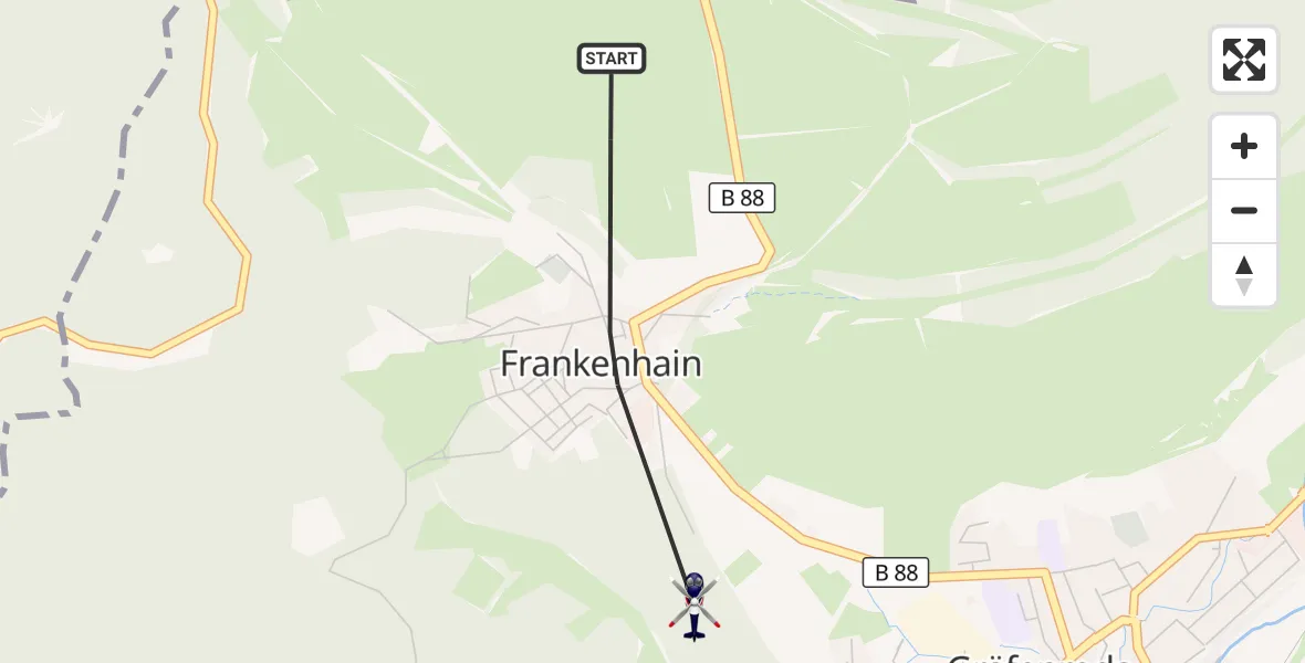 Flugroute Polizeihubschrauber Geratal - Geratal, 11 Oktober 2026, 01:34