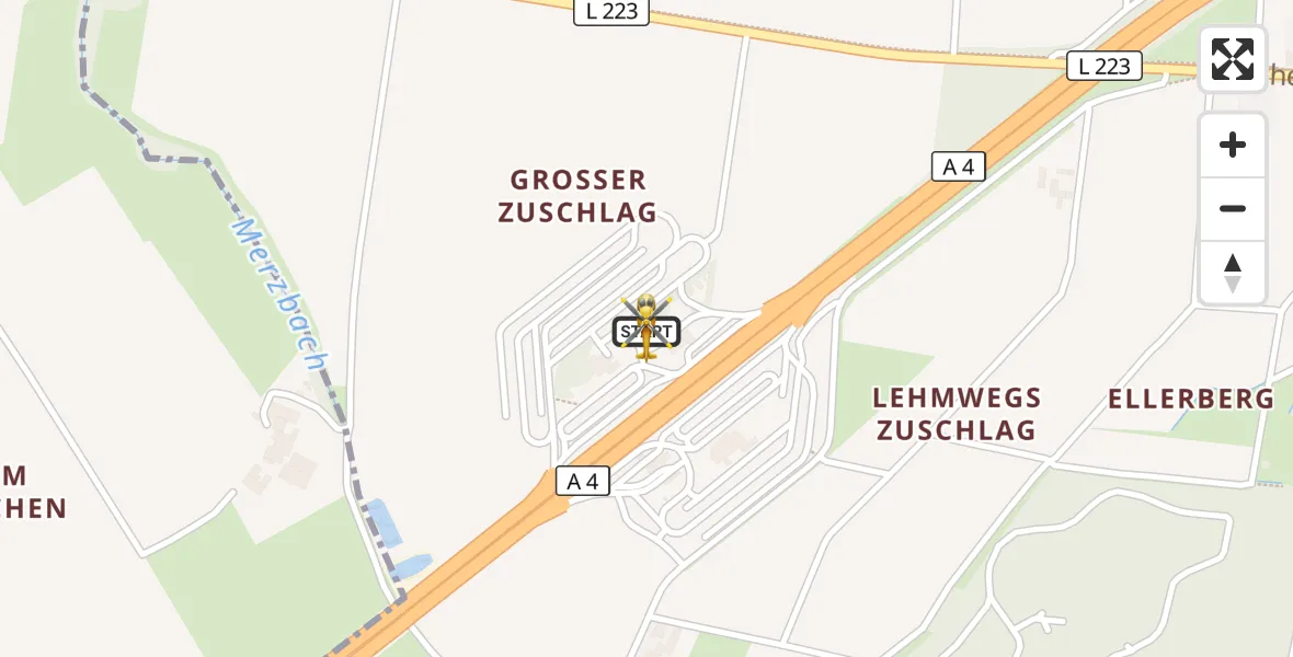Flugroute Rettungshubschrauber Eschweiler - Eschweiler, 11 Oktober 2026, 09:13
