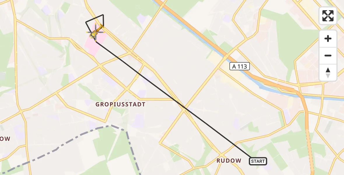 Flugroute Rettungshubschrauber Berlin - Berlin, 11 Oktober 2026, 11:59