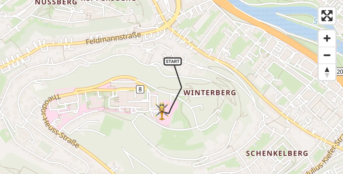 Flugroute Rettungshubschrauber Saarbrücken - Saarbrücken, 11 Oktober 2026, 13:31