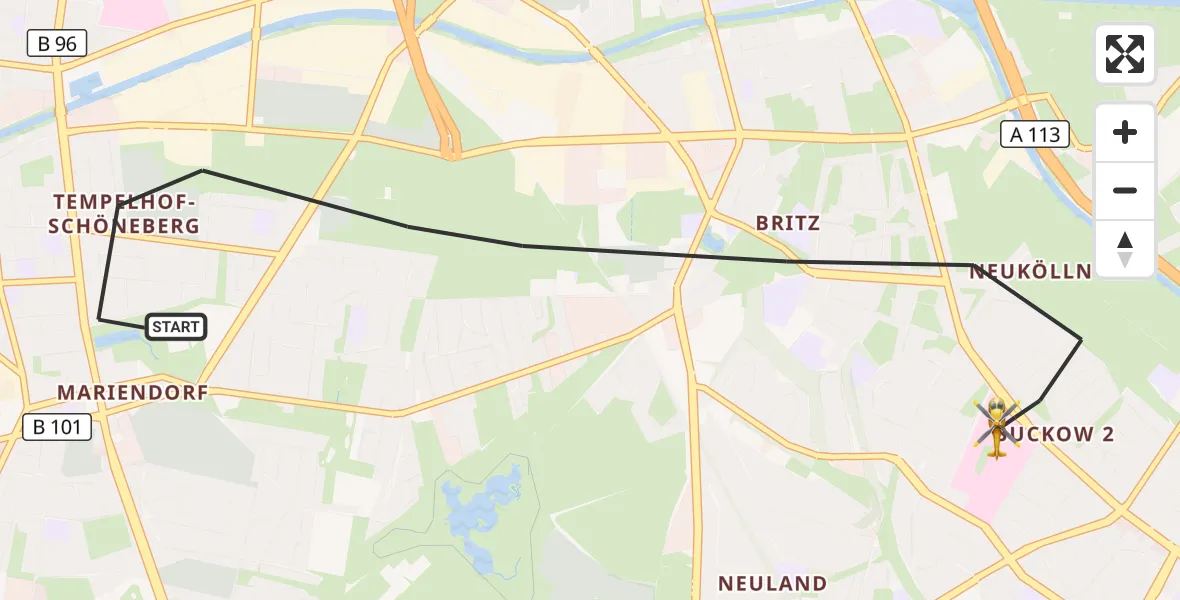 Flugroute Rettungshubschrauber Berlin - Berlin, 11 Oktober 2026, 13:43