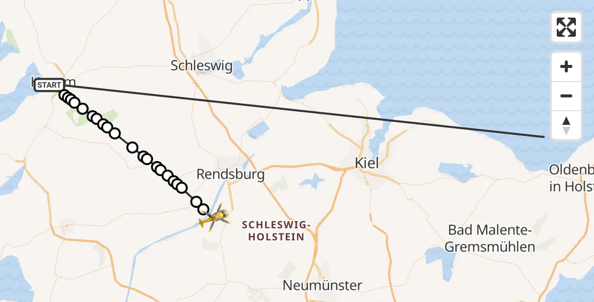 Flugroute Ambulanzhubschrauber Husum - Hörsten, 11 Oktober 2026, 15:36