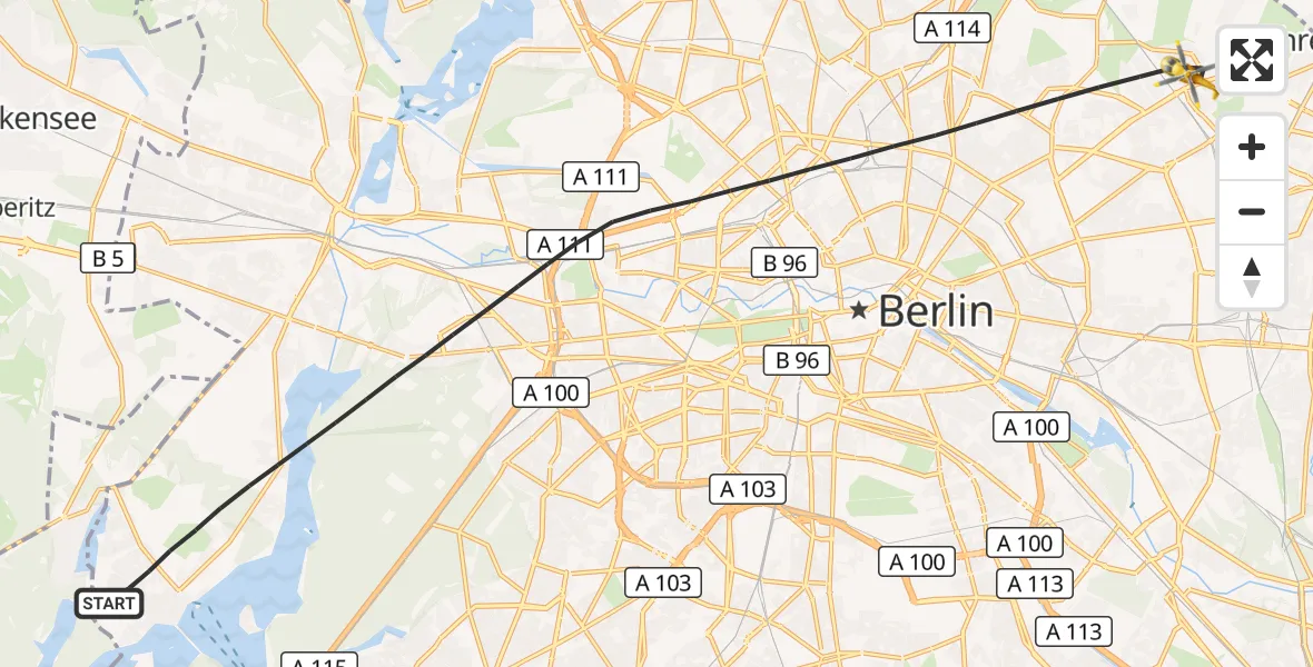 Flugroute Rettungshubschrauber Berlin - Berlin, 12 Oktober 2026, 05:38
