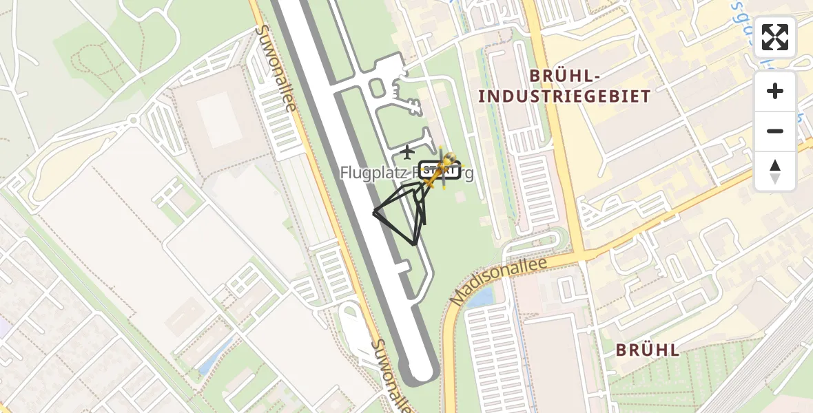Flugroute Ambulanzhubschrauber Freiburg im Breisgau Flugplatz - Freiburg im Breisgau Flugplatz, 12 Oktober 2026, 06:11