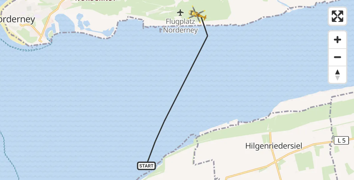 Flugroute Ambulanzhubschrauber Noordzee - Noordzee, 12 Oktober 2026, 07:03