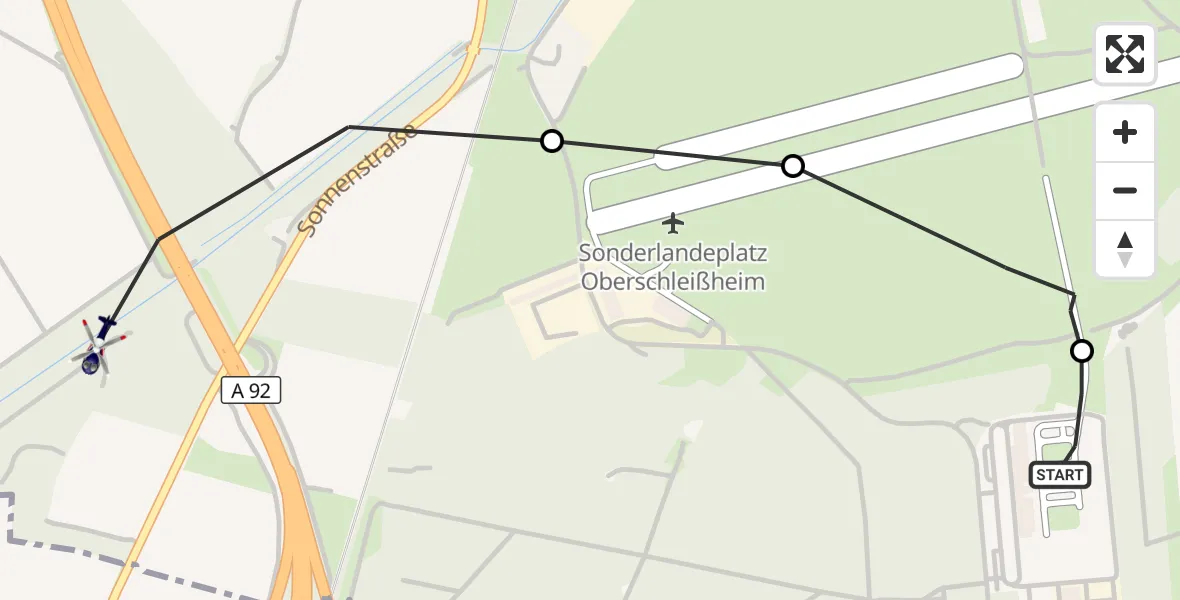 Flugroute Polizeihubschrauber Oberschleißheim - Oberschleißheim, 12 Oktober 2026, 07:17