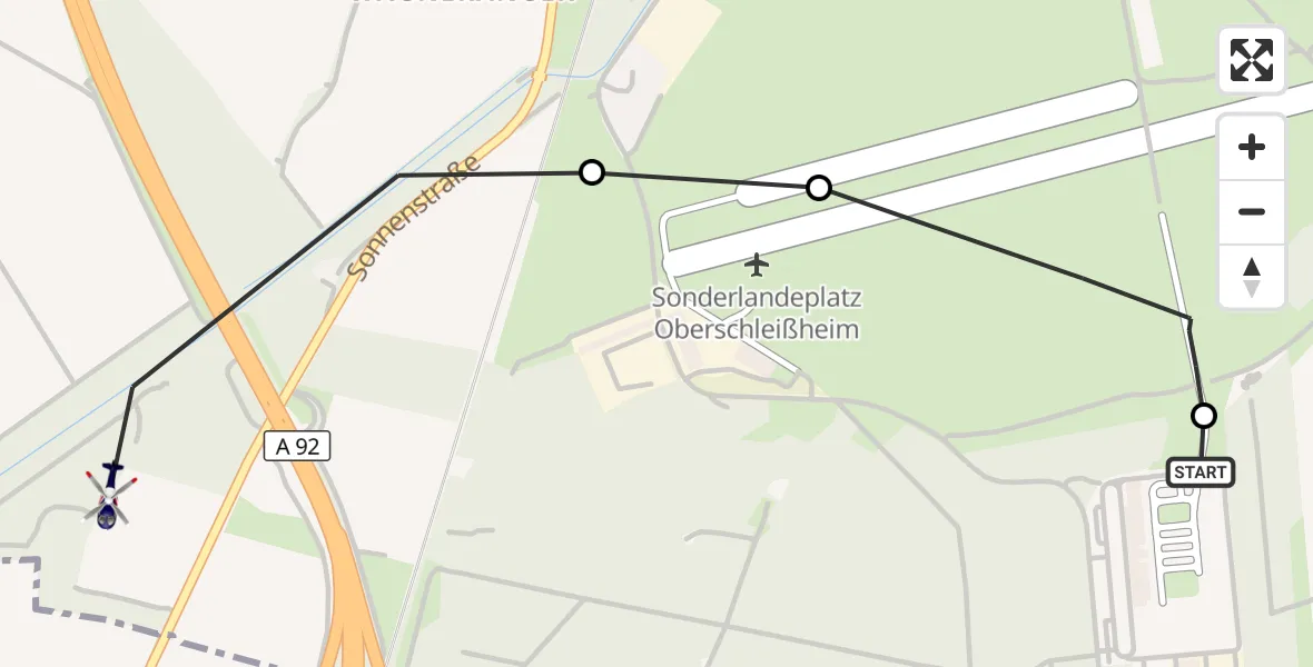 Flugroute Polizeihubschrauber Oberschleißheim - Oberschleißheim, 12 Oktober 2026, 07:24
