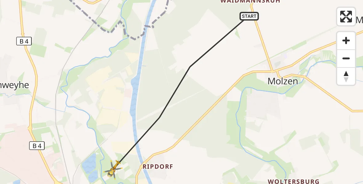 Flugroute Rettungshubschrauber Uelzen - Uelzen, 12 Oktober 2026, 07:28