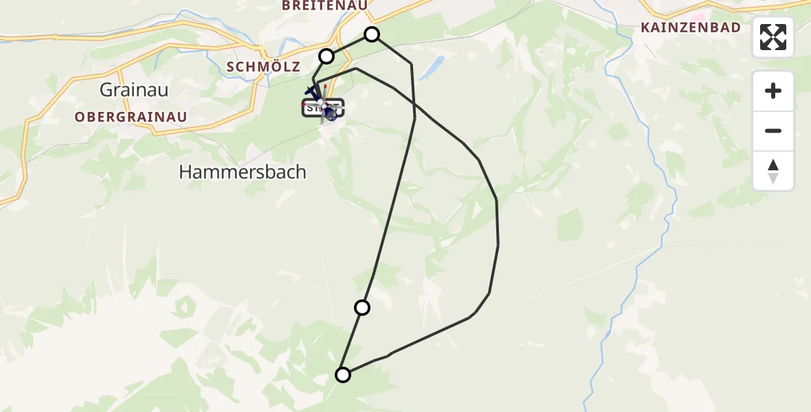 Flugroute Polizeihubschrauber Garmisch-Partenkirchen - Garmisch-Partenkirchen, 12 Oktober 2026, 07:50