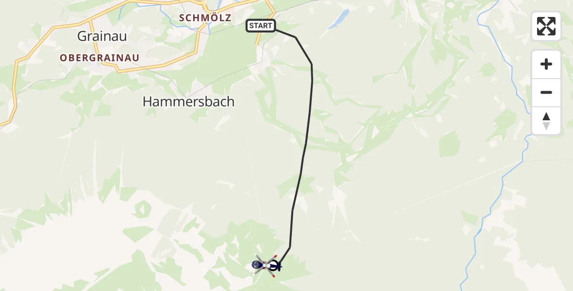 Flugroute Polizeihubschrauber Garmisch-Partenkirchen - Grainau, 12 Oktober 2026, 08:04