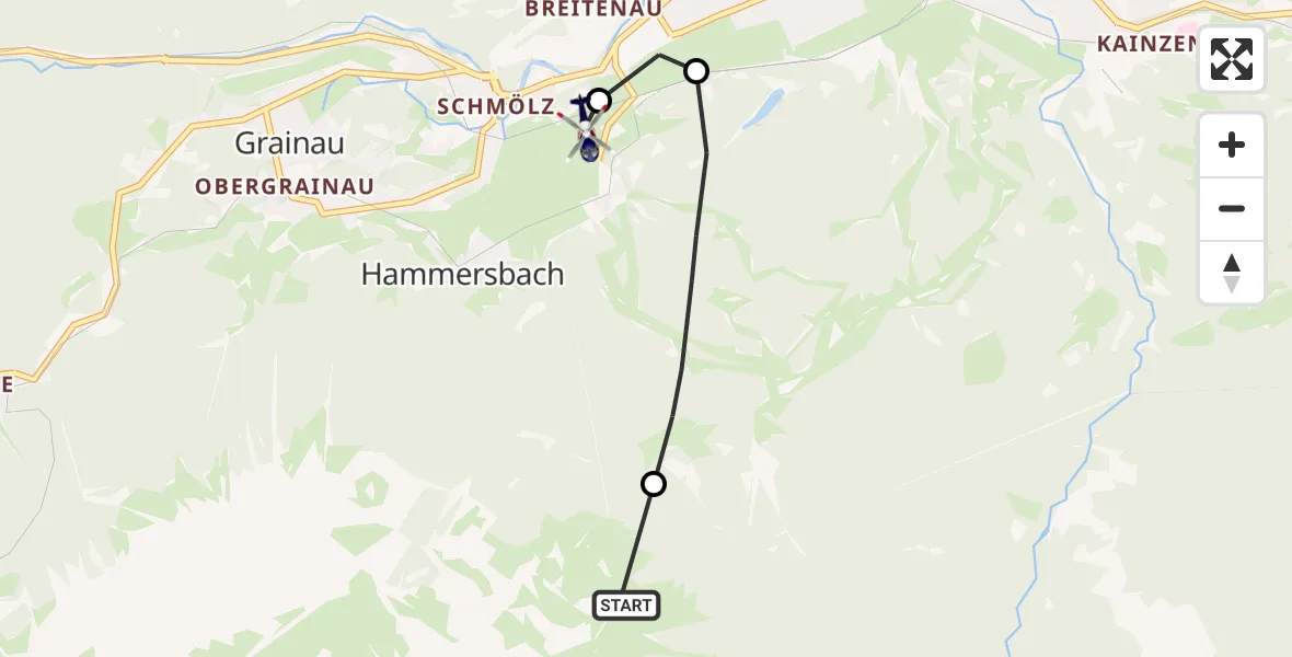 Flugroute Polizeihubschrauber Grainau - Garmisch-Partenkirchen, 12 Oktober 2026, 08:08