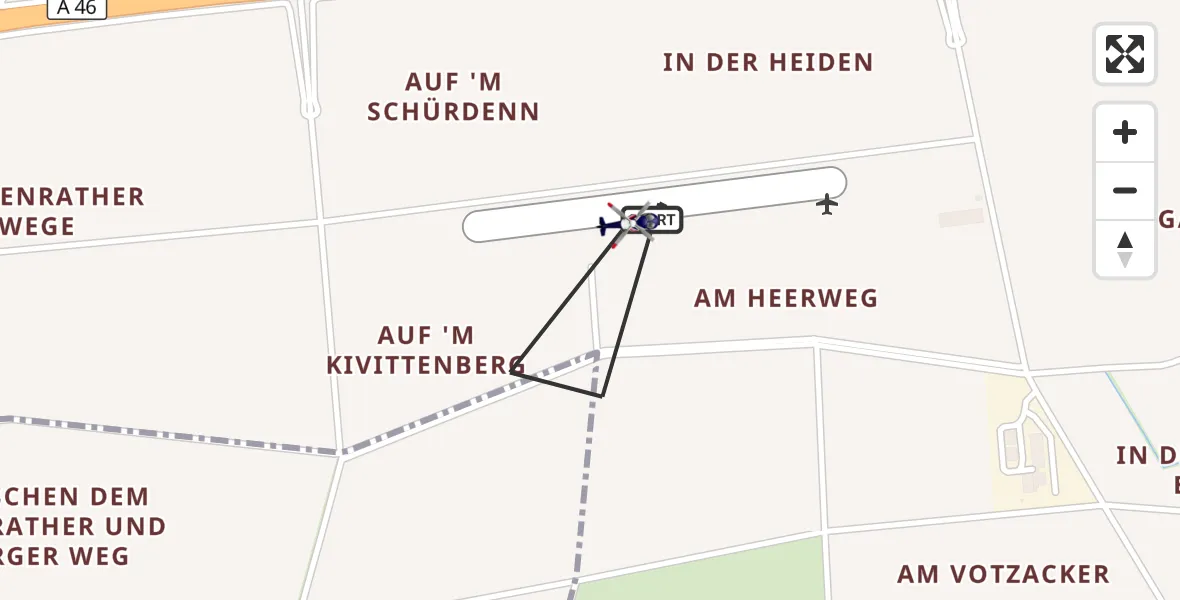 Flugroute Polizeihubschrauber Wanlo Segelfluggelände - Wanlo Segelfluggelände, 12 Oktober 2026, 08:46