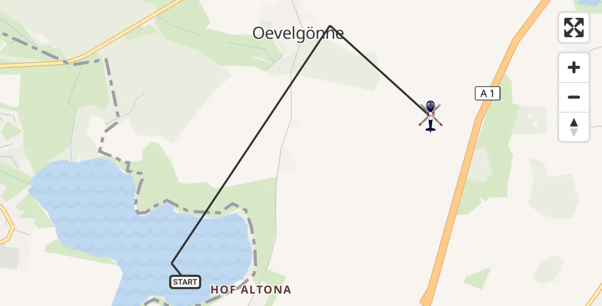 Flugroute Polizeihubschrauber Sierksdorf - Sierksdorf, 12 Oktober 2026, 10:08
