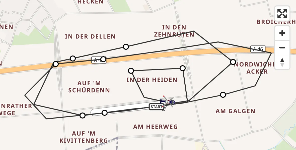 Flugroute Polizeihubschrauber Wanlo Segelfluggelände - Wanlo Segelfluggelände, 12 Oktober 2026, 10:52