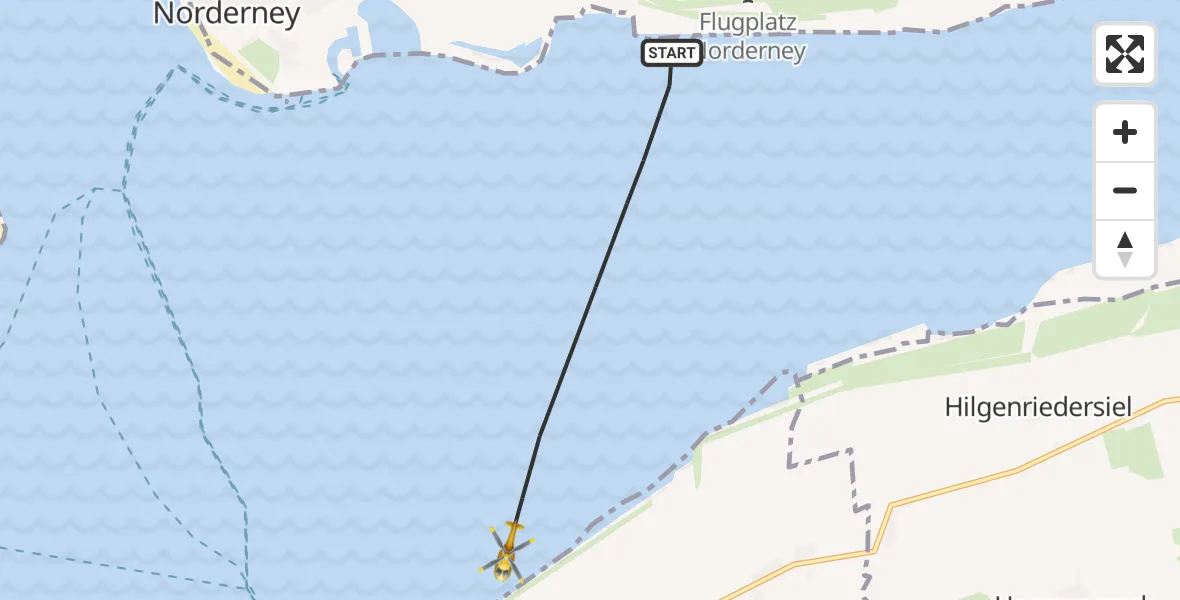 Flugroute Ambulanzhubschrauber Noordzee - Noordzee, 12 Oktober 2026, 10:54