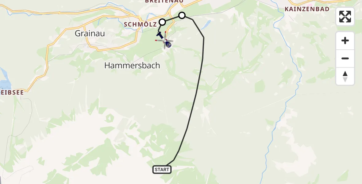 Flugroute Polizeihubschrauber Garmisch-Partenkirchen - Garmisch-Partenkirchen, 12 Oktober 2026, 10:59