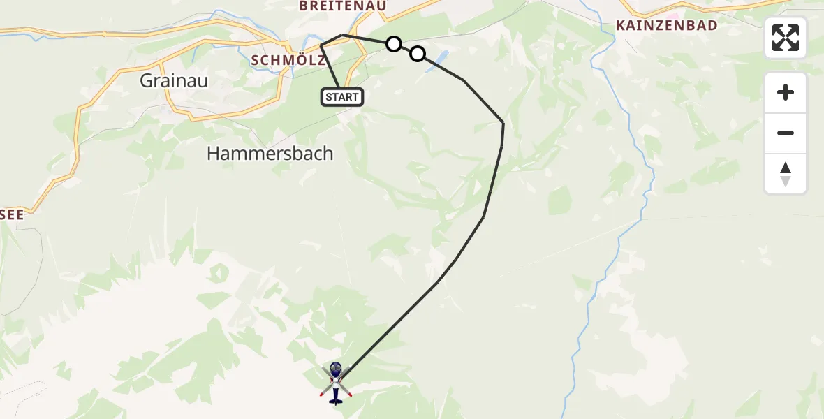 Flugroute Polizeihubschrauber Garmisch-Partenkirchen - Garmisch-Partenkirchen, 12 Oktober 2026, 11:02