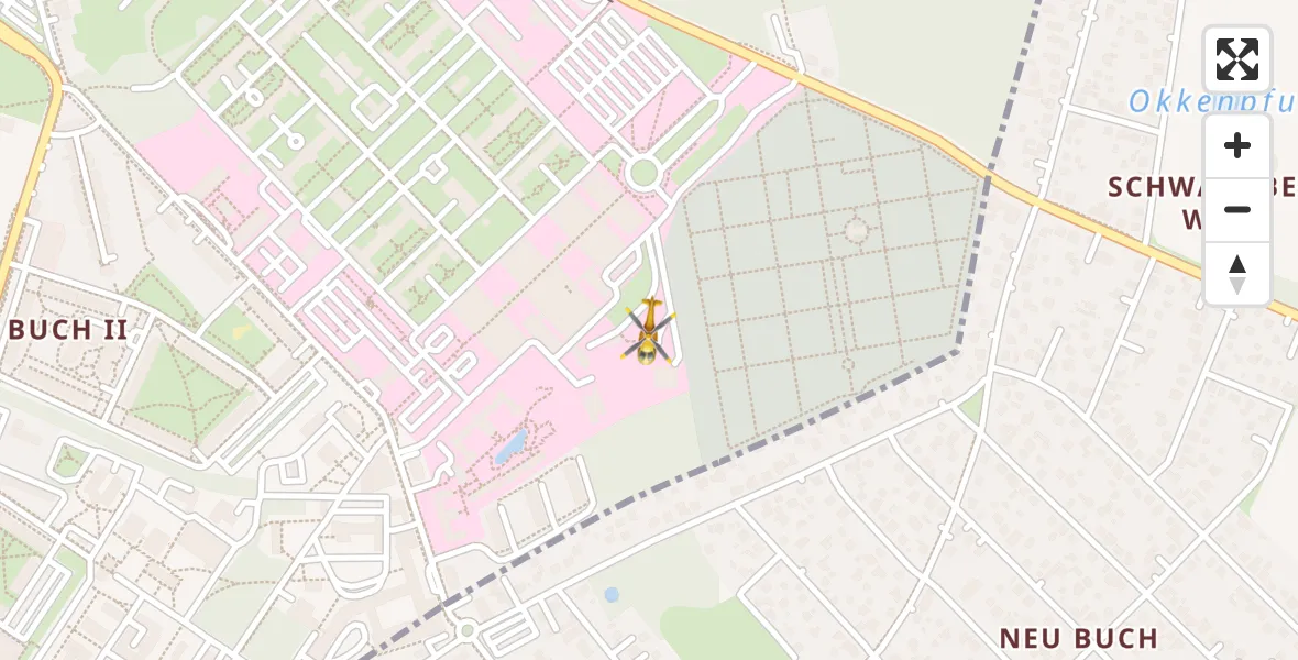 Flugroute Rettungshubschrauber Helios Clinic Berlin-Buch - Helios Clinic Berlin-Buch, 12 Oktober 2026, 11:50