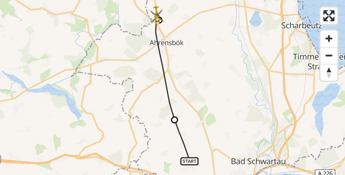 Flugroute Rettungshubschrauber Stockelsdorf - Christoph 12 Luftrettungszentrum, 12 Oktober 2026, 12:14