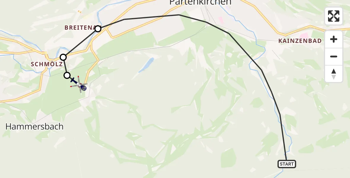 Flugroute Polizeihubschrauber Garmisch-Partenkirchen - Garmisch-Partenkirchen, 12 Oktober 2026, 13:05
