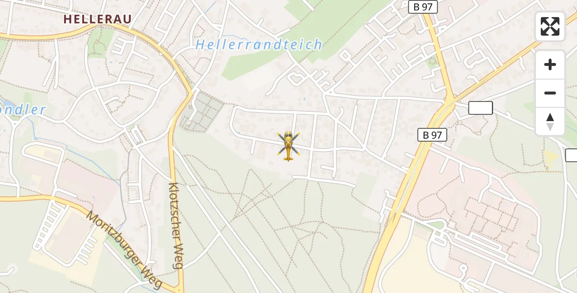 Flugroute Rettungshubschrauber Dresden - Dresden, 12 Oktober 2026, 13:42