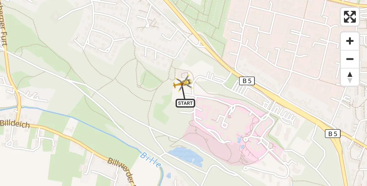 Flugroute Rettungshubschrauber Christoph Hansa ADAC Hubschrauberlandeplatz - Christoph Hansa ADAC Hubschrauberlandeplatz, 12 Oktober 2026, 14:58