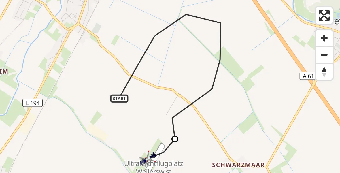 Flugroute Polizeihubschrauber Weilerswist - Weilerswist UL, 12 Oktober 2026, 15:16