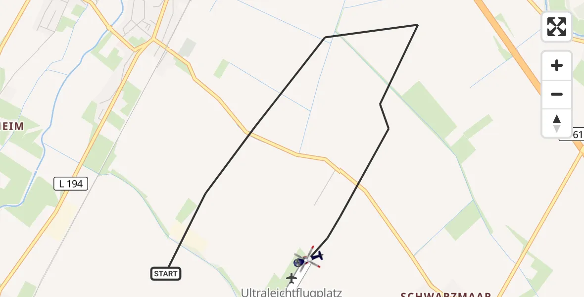 Flugroute Polizeihubschrauber Weilerswist - Weilerswist UL, 12 Oktober 2026, 15:19