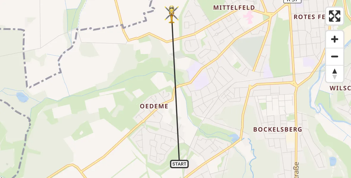 Flugroute Rettungshubschrauber Lüneburg - Lüneburg, 12 Oktober 2026, 16:24