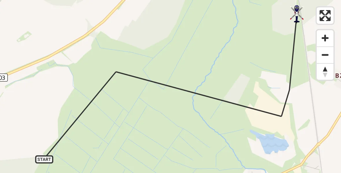 Flugroute Polizeihubschrauber Laage - Laage, 12 Oktober 2026, 19:05
