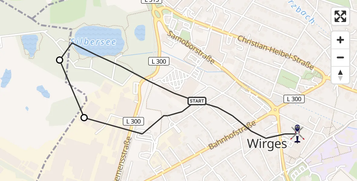 Flugroute Polizeihubschrauber Wirges - Wirges, 12 Oktober 2026, 20:32