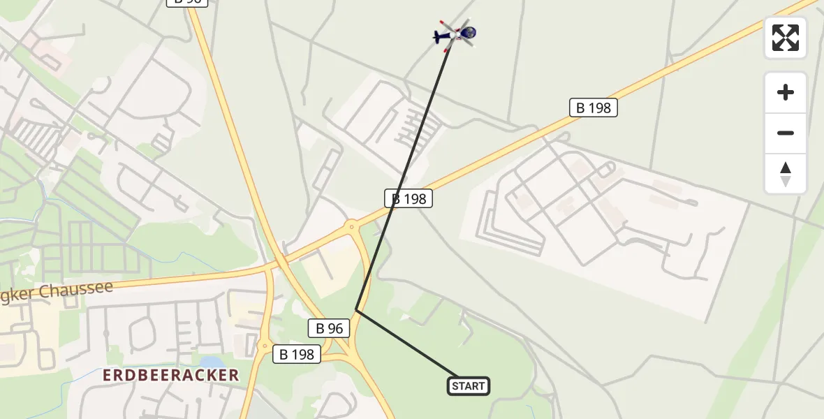 Flugroute Polizeihubschrauber Neustrelitz - Neustrelitz, 13 Oktober 2026, 08:12