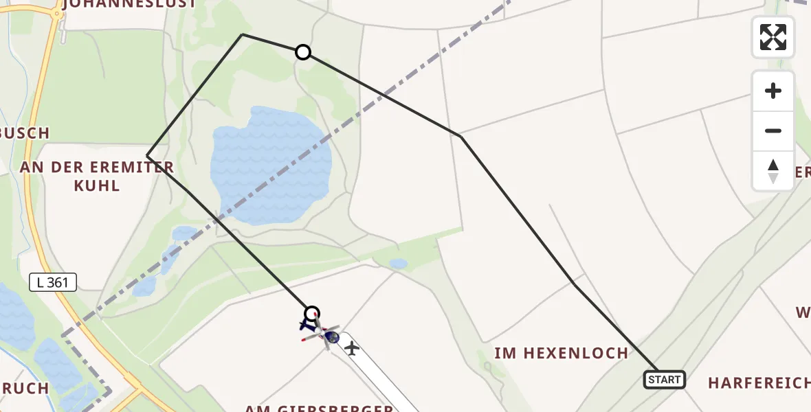 Flugroute Polizeihubschrauber Bergheim - Bergheim, 13 Oktober 2026, 08:44