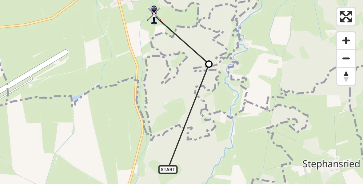 Flugroute Polizeihubschrauber Hawangen - Ungerhauser Wald, 13 Oktober 2026, 08:51