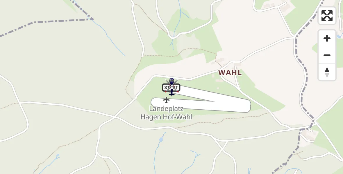 Flugroute Polizeihubschrauber Hagen-Hof-Wahl Flugplatz - Hagen-Hof-Wahl Flugplatz, 13 Oktober 2026, 09:52