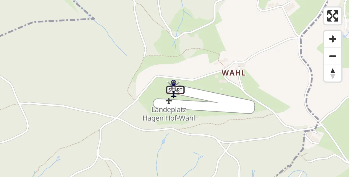 Flugroute Polizeihubschrauber Hagen-Hof-Wahl Flugplatz - Hagen-Hof-Wahl Flugplatz, 13 Oktober 2026, 09:55
