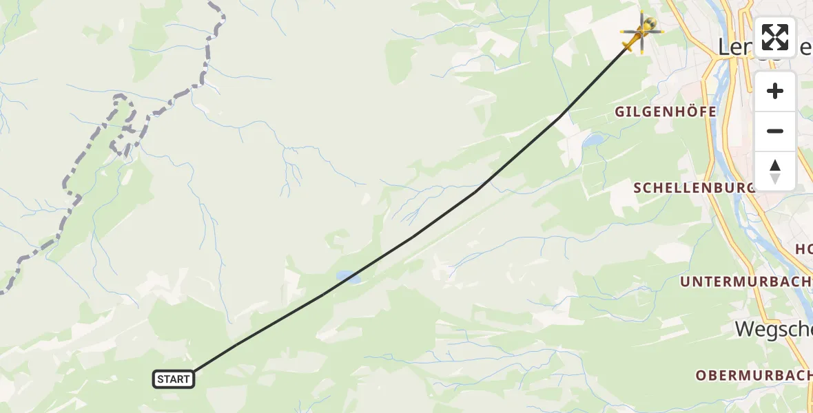 Flugroute Rettungshubschrauber Lenggries - Lenggries, 13 Oktober 2026, 10:41