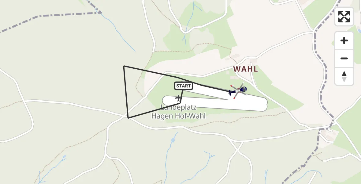 Flugroute Polizeihubschrauber Hagen-Hof-Wahl Flugplatz - Hagen-Hof-Wahl Flugplatz, 13 Oktober 2026, 11:29