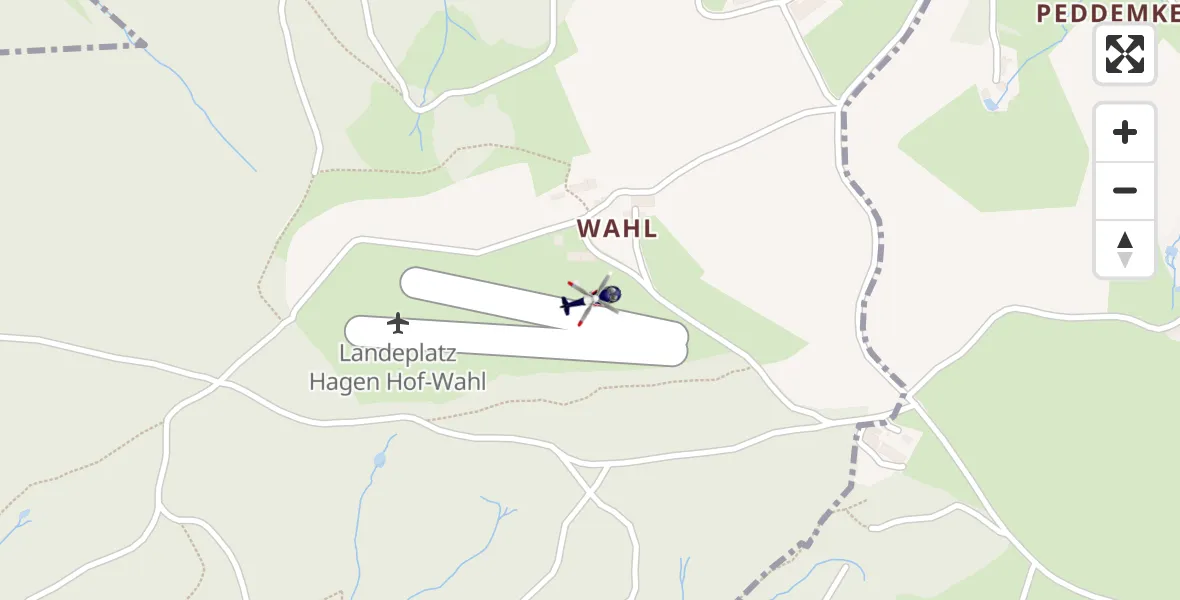 Flugroute Polizeihubschrauber Hagen-Hof-Wahl Flugplatz - Hagen-Hof-Wahl Flugplatz, 13 Oktober 2026, 11:32