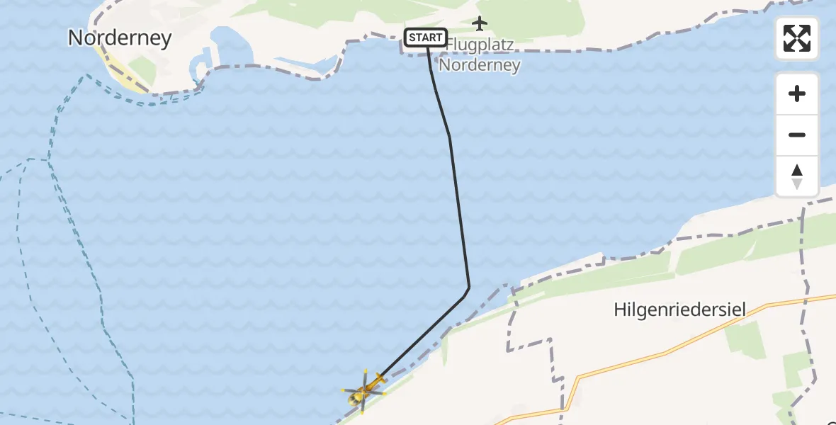 Flugroute Ambulanzhubschrauber Noordzee - Noordzee, 13 Oktober 2026, 11:47