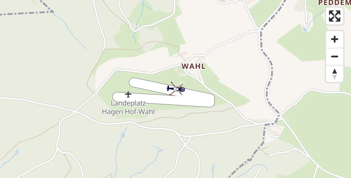Flugroute Polizeihubschrauber Hagen-Hof-Wahl Flugplatz - Hagen-Hof-Wahl Flugplatz, 13 Oktober 2026, 12:00