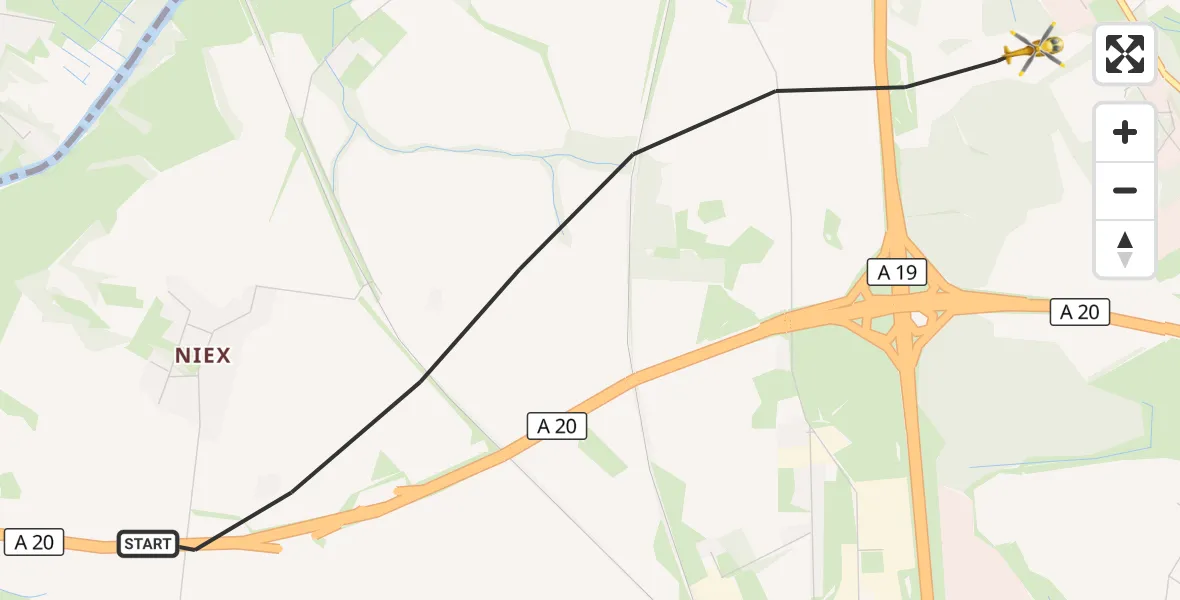 Flugroute Ambulanzhubschrauber Dummerstorf - Dummerstorf, 13 Oktober 2026, 12:02