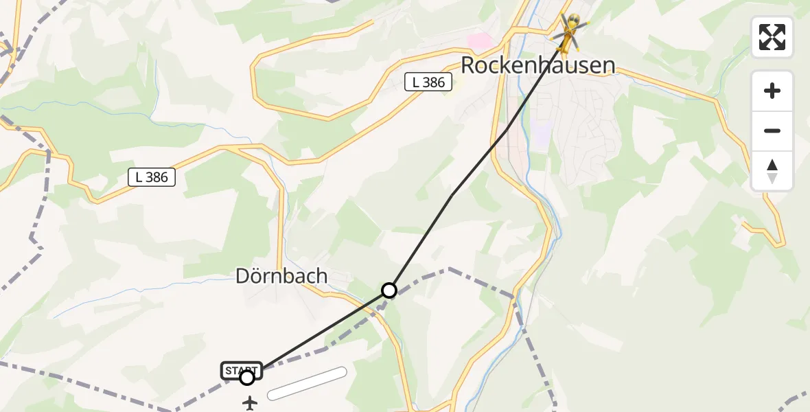 Flugroute Rettungshubschrauber Rockenhausen - Rockenhausen, 13 Oktober 2026, 14:18