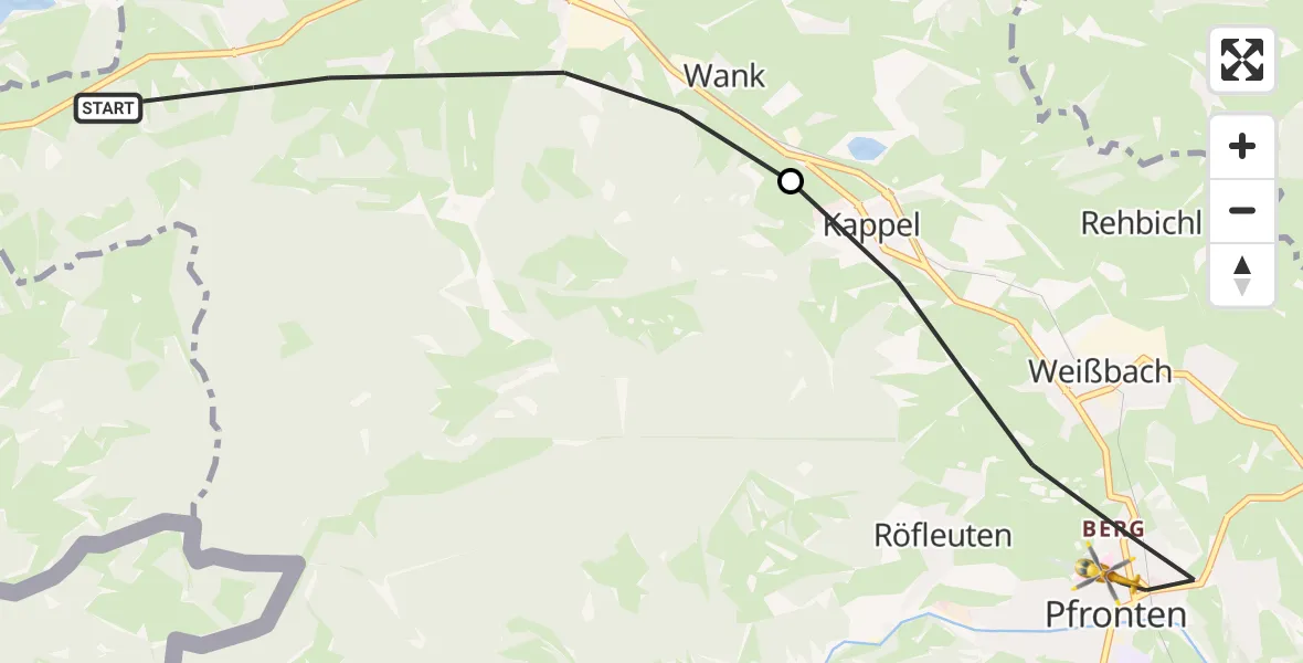 Flugroute Rettungshubschrauber Nesselwang - Pfronten, 13 Oktober 2026, 14:36