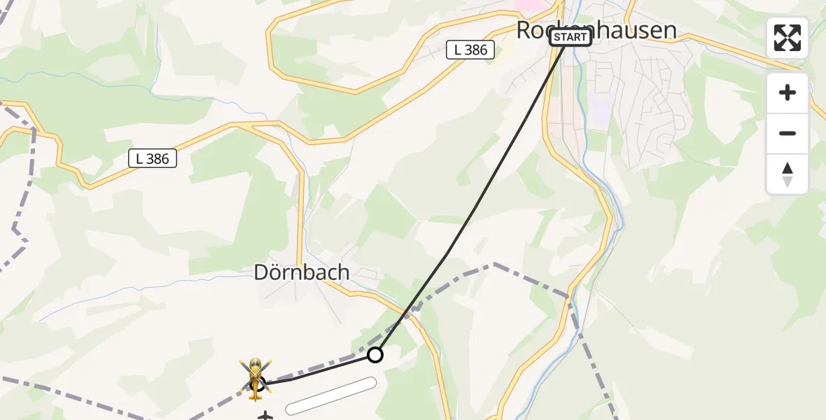 Flugroute Rettungshubschrauber Rockenhausen - Rockenhausen, 13 Oktober 2026, 14:52