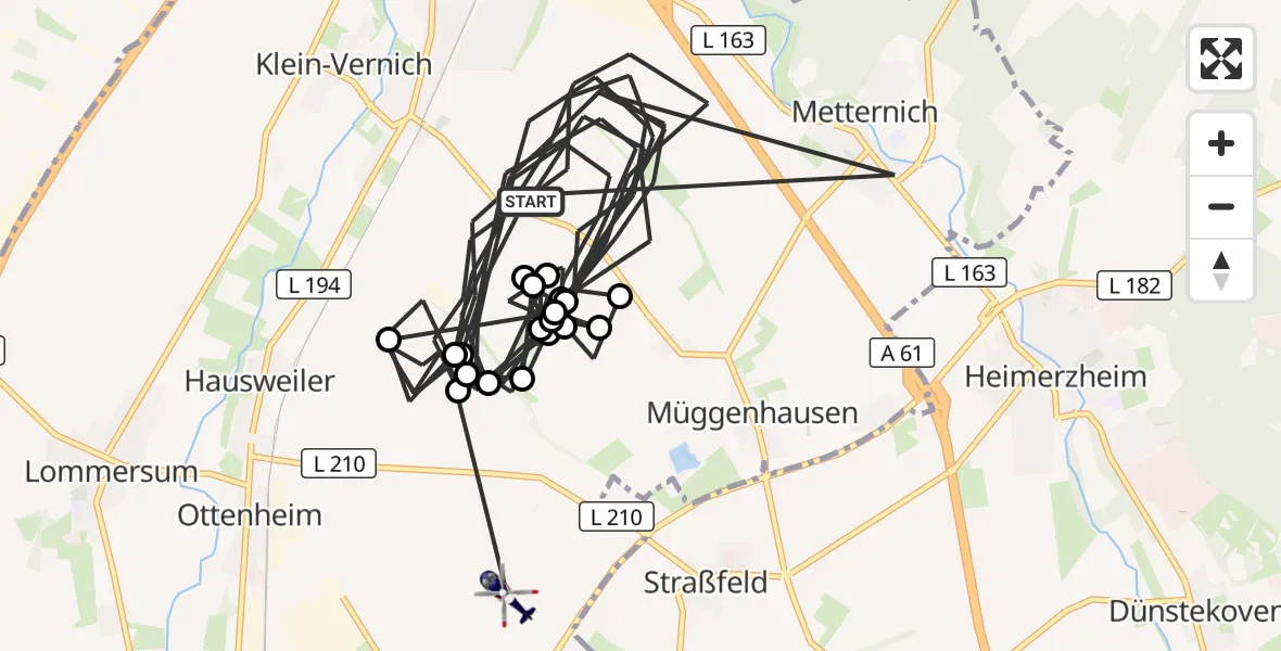 Flugroute Polizeihubschrauber Weilerswist - Weilerswist, 13 Oktober 2026, 14:57