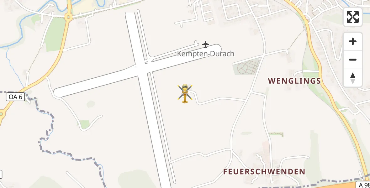 Flugroute Rettungshubschrauber Kempten-Durach Flugplatz - Kempten-Durach Flugplatz, 14 Oktober 2026, 05:09