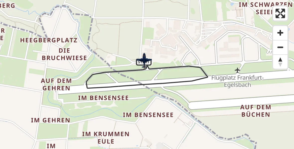 Flugroute Polizeiflugzeug Flughafen Frankfurt-Egelsbach - Flughafen Frankfurt-Egelsbach, 14 Oktober 2026, 05:51