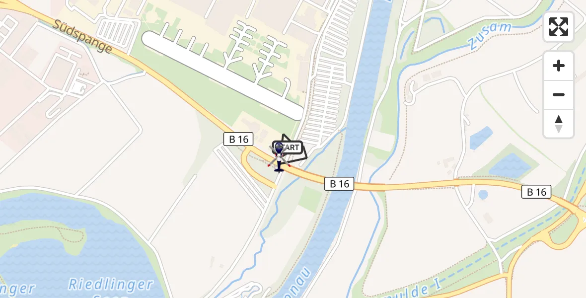 Flugroute Polizeihubschrauber Donauwörth Hubschrauberlandeplatz - Donauwörth Hubschrauberlandeplatz, 14 Oktober 2026, 06:01